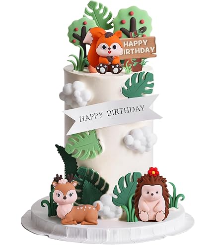 Fuchs-Kuchendeckel Set – Inkl. Wolken, Sterne, Mond & Leiter – Torten-Deko Für Kindergeburtstage, Wiederverwendbar, Nicht Essbar