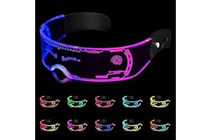 Binnan Occhiali LED, Occhiali Luminosi per Festa, Occhiali Discoteca Occhiali Techno, Occhiali LED Party Neon, Adatto per Club, Bar, Festival Musicali, Giochi di Ruolo di Halloween