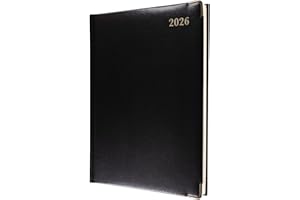 Collins - Classic - Manager 2026 12 Month Calendar Year Planner, Week-To-View with Appointments Diary - Black (1210V.99-26)