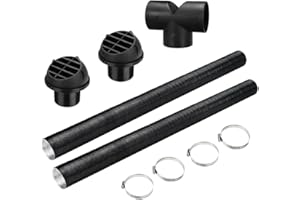 AFENAU Diesel Heater Ducting 75mm T Piece, Diesel Heater Exhaust Pipe, 2Pcs Tuyere + 4 Clips, 75mm Heater Ducting Diesel, Heater Outlet Hose