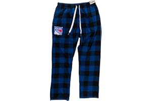 Calhoun NHL Surf & Skate Herren Pyjamahose mit Team-Logo, kariert, 100% gewebter, gebürsteter weicher Stoff