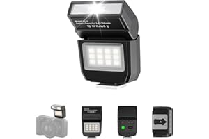 ULANZI SL03 Mini flash Speedlite per fotocamera, Flash macchina fotografica GN8 6500±300K, Angolo di 90° regolabile, 200lux@0.3m, compatibile con Sony/Canon/Fuji/Nikon con slitta a contatto singolo