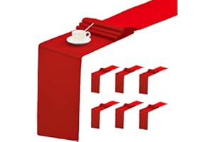 HASJOIN 6 Pack Red Table Runner ,Satin Table Runners, 12x72 Inch Silk Table Runner for Wedding Party Birthday Banquet Table Decoration