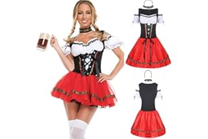 MOKBAY Dirndl Mujer Disfraz Costume Vestido Oktoberfest Mujer Disfraces Oktoberfest Costume