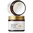Beef Tallow Sunscreen Balm - Natural Non Nano Zinc Sun Balm for Body & Face - Korean Sunscreen - Non Greasy & Gentle Suncream for Outdoor & Beach - Sun Cream Protection - Sunblock for All Skin Types