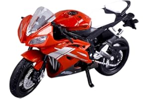 MGKEOUF Alloy Motorbike Pull-Back Vehicle Model - Highly Simulation PVC Street Machine for Kids 3 Years+ - Red