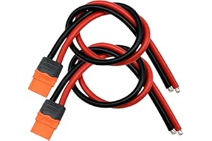 NUOFANY Amass XT60i Câble femelle Pigtail connecteur de batterie avec câble 12AWG 30 cm pour batterie RC Lipo FPV Racing Aircraft Drone