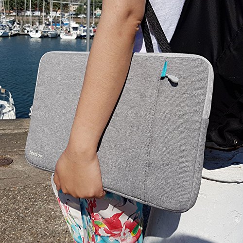 Tomtoc 360° Schutzhülle für das neue 15 Zoll MacBook Pro Late 2016 mit Touch Bar, Stoßfester Stoff Laptop Schutztasche, Spritzwasserfest, Grau - 8