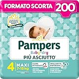 Pampers Baby Dry Maxi, 200 pannolini, taglia 4, Maxi (7-18 kg)