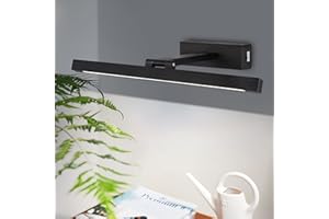 MantoLite Temperatura de Color Regulable Luz de Espejo Tocador, 40CM 8W Lámpara de Pared LED Luces de Lectura Negro Cepillado Iluminación de Imagen Luz IP44 Aplique de Pared Para Baño Dormitorio