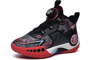 Geymxzik Kinder Basketballschuhe Jungen Turnschuhe Mädchen Sportschuhe Leicht Atmungsaktive High Top Sneaker Kinderschuhe mit Drehknopfe