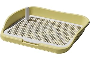 Sharplace Support de Pipi de Toilette pour Chien, Plateau de Pot pour Chien, grilles d'entraînement, Plateau à litière pour Animaux de Compagnie, Tapis, Jaune