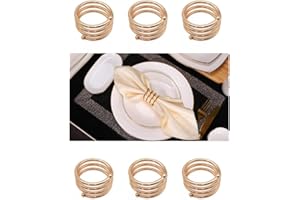 TZMY-EU 6 PCS Anelli di tovagliolo Anelli per Tovaglioli Cena Portatovaglioli Anelli Portatovaglioli in Metallo per Festa Nozze Cena Decorazione della Tavola