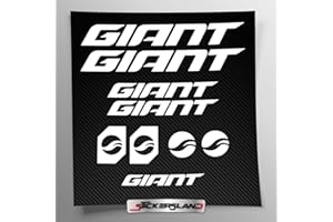 Sticker Kit Compatible with MTB Mountain Bike Frame and Helmet | Decals Sticker Decal Bike Logos | Stickersland® GIAN (Glossy White)