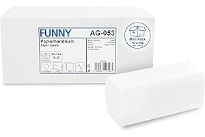 Funny Ręczniki papierowe 2-warstwowe, ZZ/V, 24 x 21 cm, białe ręczniki, mini opakowanie 2000 arkuszy, AG-053