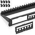 Everest 24 Port Keystone Patch Panel (1-Pack) - Removable 6-Port Panels - Use with Slim Profile Keystones ONLY (Wider Jacks May not fit Side by Side) - 8 Blank Keystone Jack Inserts Included