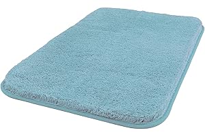Carvapet Alfombra de Baño Alfombra Ducha Antideslizante Suave Felpa Microfibra Alfombras y Moquetas Alfombrilla para Baño (Azul Menta, 40x60cm)