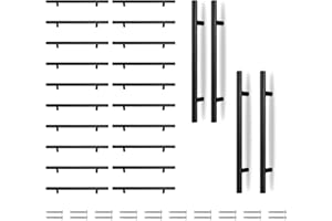 cyeer 20 Pack Black Kitchen Handles 160mm Hole Center Cupboard Handles, Matt Black Kitchen Cupboard Cabinet Door Handle, Stainless Steel T Bar Wardrobe Pull Handle, Overall Length:250mm