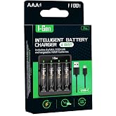 I-Gen G411 4'l&uuml; Pil Şarj Aleti + 4 Adet AAA Pro 1100 mAh Şarjlı İnce Kalem Pilli Set