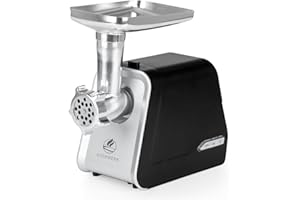 KOCHWERK Electric meat grinder with various attachments, processed up to 2000 g/min, minced meat, kibbeh, churros, sausage and more at the touch of a button, easy to use and clean [1600 W]