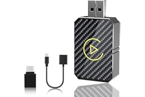 YOURKAY Carplay Wireless, Adattatore Android Auto Wireless da USB A a C, Car Play Wireless iPhone, 2 in 1 Adapter Carplay Wireless, Plug and Play, per iPhone iOS 10+ e Android 11+
