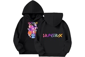 GENERIC Sweat Kpop D-Demons H-Hunters Enfant Fille Garçon Pull K Pop D-Demons H-Hunter Sweat Vetement Huntr/X Huntrix Déguisement Rumi Zoey Mira Tenue Kpop Sweats à Capuche Accessoires Cadeau