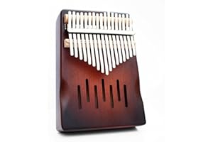 Hearda Portable Kalimba Thumb Piano 17 keys, Solid Spruce Wood Handmade Mbira Finger Piano, African Finger Keyboard with Tuning Hammer, Gift for Friends Adult Beginners (Stripes)