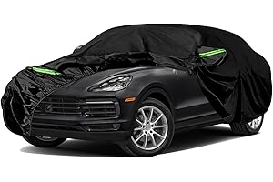 JUDANNA wasserdichte Autoabdeckung Ersatz für Porsche Cayenne 2009–2025, 6 Schichten Abdeckplane Allwetter Auto Abdeckung mit Reißverschluss-Tür und winddichten Bändern für Schnee, Regen, Staub, Frostschutz