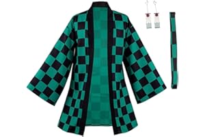 YANVS Anime Kimono Cloak Robe Cosplay Costume Kimono Cardigan Cape with Earrings and Belt