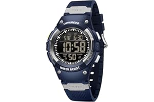 Timever Montre Enfant Garcon Digitale Sport avec Bracelet en Silicone,Étanche 5 ATM,Alarme,Chronomètre,Date,Eclairage,Compte à rebours,Dual Time
