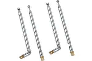 moinkerin Antenna Radio 4 Pezzi 51.5cm Telescopiche Antenna Ricambio in Acciaio Inox, Antenna Universale per FM Radio TV, 7 Sezioni