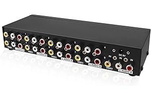 QICHENG&LYS QiCheng & LYS 1 ingresso 8 uscite 3 amplificatore splitter audio video RCA AV per decoder DVD DVR TV analogica 1x8 porte interruttore audio AV-Video (1 giro 8)