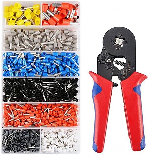 Crimper Plier Set,Lenezaro 0.5-0.6mm² Self-adjustable Ratchet Wire Crimping Tools with 1200 Wire Terminal Crimp Connector Insulated and Uninsulated Wire End Ferrules