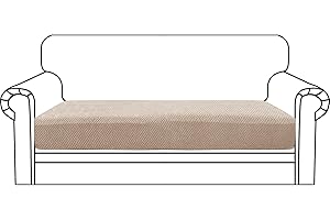 CHELZEN Coprisedile per divano, Copriseduta Divano Elasticizzato, Alta qualità Cuscino Protezione Divano Sedile Lavabile (2 Posti, Cachi)