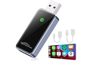 KOJ RLX Wireless Carplay Adapter uk for Apple Devices, [2024 Upgrade] USB CarPlay Wireless Dongle adaptor for Wireless Control Plug & Play Compatible with Cars from 2015 & iPhone iOS 10+,Navigation, Music