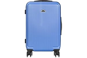OCHNIK Walizka, twarda, materiał: ABS, model: WALAB-0053, wysoka jakość, niebieski, M, Nowoczesny