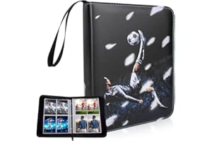 AVCXEC Album kolekcjonerski na karty piłkarskie, album na karty kolekcjonerskie, album na karty piłkarskie, album kolekcjonerski, segregator na karty, torba do przechowywania, 50 stron, 400 kieszeni,