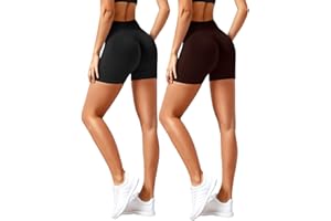 Vertvie Confezione da 2/3/5 pantaloncini da palestra da donna Scrunch Sport Shorts Set High Waist Boom Booty Pantaloncini corti sportivi Push Up Po Fitness Shorts Leggings