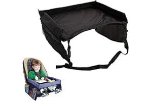 PW TOOLS Vassoio da viaggio pieghevole per bambini da 1 pezzo, scrivania da gioco portatile per seggiolino auto, tavolo da gioco impermeabile per bambini per viaggio in aereo con passeggino (5 colori)