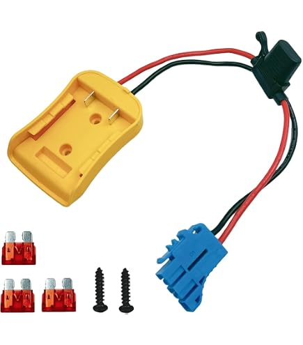 Power Wheel Adapter Compatible With Milwaukee M18 18V Battery – With Fuse, Switch, And Wire Terminals, 14 Gauge, 20A – For RC Cars And Robotics