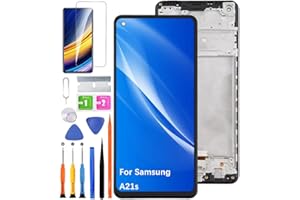 HLYGZX Ersatz Display für Samsung Galaxy A21s LCD-Bildschirm, A217F A217M A217N Bildschirm LCD Display Touch Digitizer Assembly Reparaturteile Kit(Schwarz mit Rahmen)