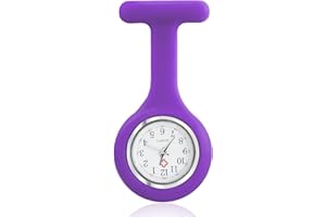 JUGNAW Nurse Watch Brooch,Silicone with Pin/Clip, Plastic Fob Watch, Infection Control Design Health Care Nurse Doctor Paramedic Medical Brooch Fob Watch