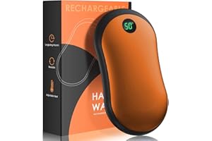 EGGORISE Chauffe-Mains Rechargeable, 10000 mAh, chaufferette électrique Portable Power Bank avec 15 Heures de Chaleur Durable, Affichage numérique, 3 Niveaux de Chaleur, Chauffe-Mains USB pour Camping Cadeau
