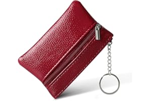lmytdo Women's Wallet, Coin Purse Women Leather Small Purse Fashion Short Purse Mini Pouch Change Wallet with Keychain and Zipper Pocket for Women and Teens Girls (Red)