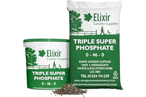 Elixir Gardens Triple Super Phosphate Ripening Fertiliser | NPK 0-46-0 | Fruit, Root, Vegetable & Flower Feed | 500g - 25kg Available in a Bag or Tub | Covers up-to 333m² | 5kg Bag