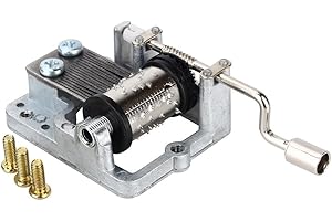 KOULATE Hand Crank Music Box, 18 Note Hand Cranked Musical Mechanism DIY Music Box Movement (You Are My Sunshine) 2PCS