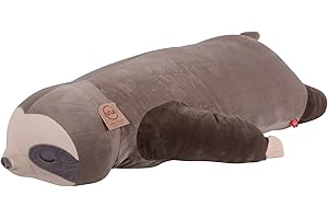 ‎UNUS UNUS Faultier Kuscheltier Kissen, 100 cm, Grau, Seitenschläferkissen weich und flauschig, Stillkissen, Schwangerschaftskissen