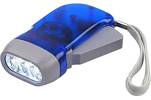 DIGIFLEX Torche de presse manuelle - Articles de jardinage- Lampe de poche Dynamo à 3 Led pour le Camping, le hicking, l’automne et le survivalisme- Aucune batterie Requise, écologique et rechargeable.