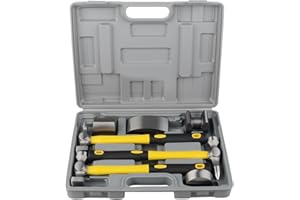 DAYUAN 7Pcs Craft Panel Beating Kit Panel Beating Hammer and Dolly Set Hammers Set for Car Auto Body Panel Repair with Storage Case