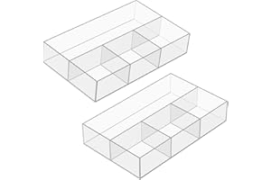 JessLab Organizador Acrílico para Cajón, Caja de Almacenaje Transparente, Organizador de Maquillaje Duradero y Elegante para Tocador, Labiales, Brochas, Joyería (2 Pack)